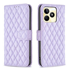 Funda de Cuero Cartera con Soporte Carcasa B11F para Realme C51 Morado