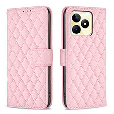 Funda de Cuero Cartera con Soporte Carcasa B11F para Realme C51 Oro Rosa