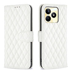 Funda de Cuero Cartera con Soporte Carcasa B11F para Realme C53 India Blanco