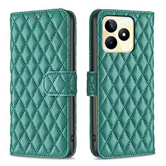 Funda de Cuero Cartera con Soporte Carcasa B11F para Realme C53 India Verde