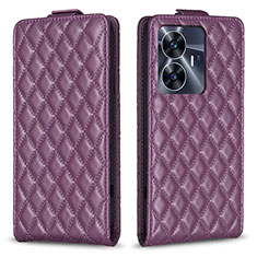 Funda de Cuero Cartera con Soporte Carcasa B11F para Realme C55 Morado