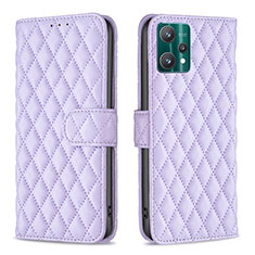 Funda de Cuero Cartera con Soporte Carcasa B11F para Realme V25 5G Morado