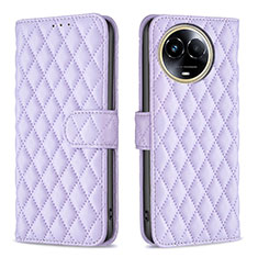 Funda de Cuero Cartera con Soporte Carcasa B11F para Realme V50s 5G Morado