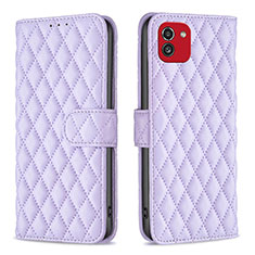 Funda de Cuero Cartera con Soporte Carcasa B11F para Samsung Galaxy A03 Morado