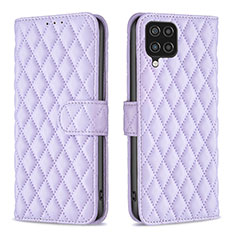 Funda de Cuero Cartera con Soporte Carcasa B11F para Samsung Galaxy A12 Morado