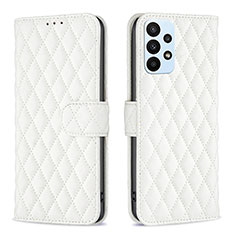 Funda de Cuero Cartera con Soporte Carcasa B11F para Samsung Galaxy A23 4G Blanco