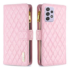 Funda de Cuero Cartera con Soporte Carcasa B11F para Samsung Galaxy A52 4G Oro Rosa