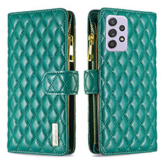 Funda de Cuero Cartera con Soporte Carcasa B11F para Samsung Galaxy A52 4G Verde