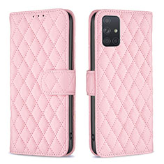 Funda de Cuero Cartera con Soporte Carcasa B11F para Samsung Galaxy A71 4G A715 Oro Rosa