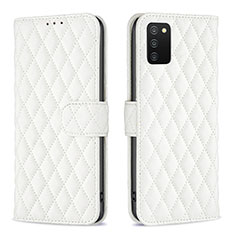 Funda de Cuero Cartera con Soporte Carcasa B11F para Samsung Galaxy F02S SM-E025F Blanco