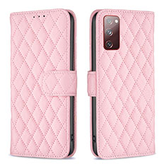 Funda de Cuero Cartera con Soporte Carcasa B11F para Samsung Galaxy S20 FE 5G Oro Rosa