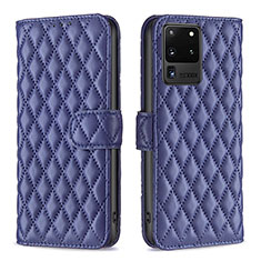 Funda de Cuero Cartera con Soporte Carcasa B11F para Samsung Galaxy S20 Ultra 5G Azul