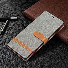 Funda de Cuero Cartera con Soporte Carcasa B11F para Samsung Galaxy S21 Ultra 5G Gris