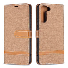 Funda de Cuero Cartera con Soporte Carcasa B11F para Samsung Galaxy S22 5G Oro