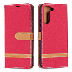 Funda de Cuero Cartera con Soporte Carcasa B11F para Samsung Galaxy S22 Plus 5G Rojo