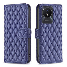 Funda de Cuero Cartera con Soporte Carcasa B11F para Vivo Y02 Azul