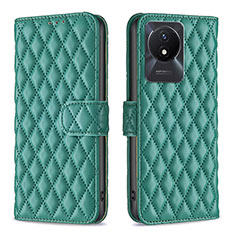 Funda de Cuero Cartera con Soporte Carcasa B11F para Vivo Y02 Verde