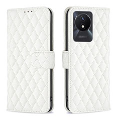 Funda de Cuero Cartera con Soporte Carcasa B11F para Vivo Y02A Blanco