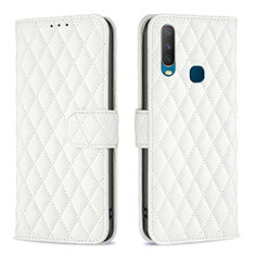 Funda de Cuero Cartera con Soporte Carcasa B11F para Vivo Y11 Blanco