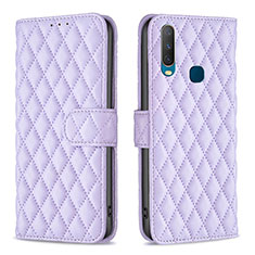 Funda de Cuero Cartera con Soporte Carcasa B11F para Vivo Y11 Morado