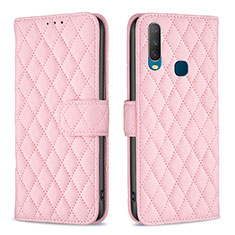 Funda de Cuero Cartera con Soporte Carcasa B11F para Vivo Y11 Oro Rosa