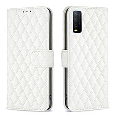 Funda de Cuero Cartera con Soporte Carcasa B11F para Vivo Y11s Blanco