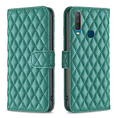 Funda de Cuero Cartera con Soporte Carcasa B11F para Vivo Y12 Verde