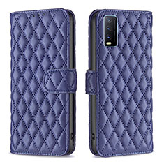 Funda de Cuero Cartera con Soporte Carcasa B11F para Vivo Y12A Azul