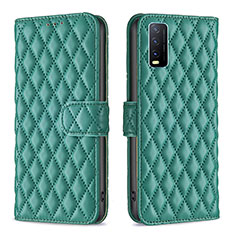 Funda de Cuero Cartera con Soporte Carcasa B11F para Vivo Y20G Verde