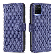 Funda de Cuero Cartera con Soporte Carcasa B11F para Vivo Y21a Azul