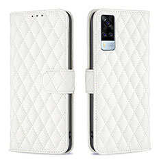 Funda de Cuero Cartera con Soporte Carcasa B11F para Vivo Y51 (2021) Blanco