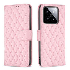 Funda de Cuero Cartera con Soporte Carcasa B11F para Xiaomi Mi 14 5G Oro Rosa