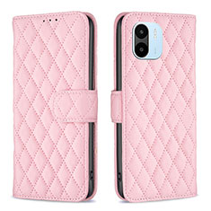 Funda de Cuero Cartera con Soporte Carcasa B11F para Xiaomi Poco C50 Oro Rosa