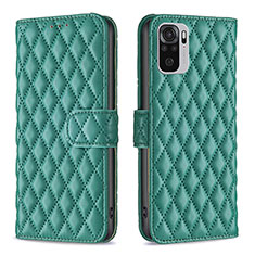 Funda de Cuero Cartera con Soporte Carcasa B11F para Xiaomi Poco M5S Verde