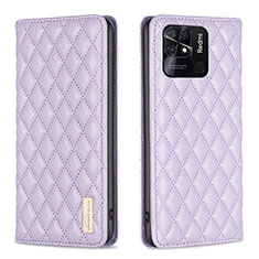 Funda de Cuero Cartera con Soporte Carcasa B11F para Xiaomi Redmi 10 India Morado