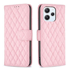 Funda de Cuero Cartera con Soporte Carcasa B11F para Xiaomi Redmi 12 4G Oro Rosa