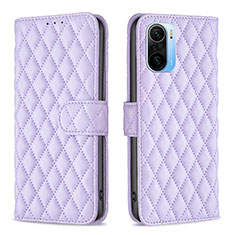 Funda de Cuero Cartera con Soporte Carcasa B11F para Xiaomi Redmi K40 5G Morado