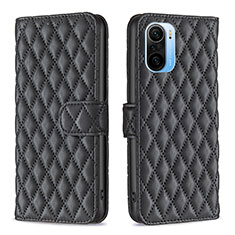 Funda de Cuero Cartera con Soporte Carcasa B11F para Xiaomi Redmi K40 5G Negro