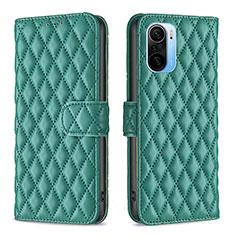 Funda de Cuero Cartera con Soporte Carcasa B11F para Xiaomi Redmi K40 5G Verde