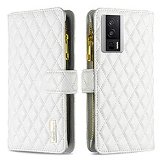 Funda de Cuero Cartera con Soporte Carcasa B11F para Xiaomi Redmi K60 5G Blanco