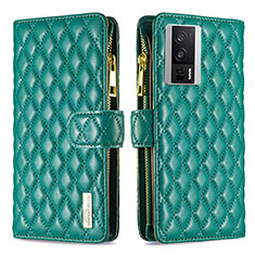 Funda de Cuero Cartera con Soporte Carcasa B11F para Xiaomi Redmi K60 5G Verde