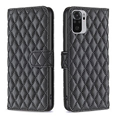 Funda de Cuero Cartera con Soporte Carcasa B11F para Xiaomi Redmi Note 10 4G Negro