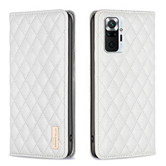 Funda de Cuero Cartera con Soporte Carcasa B11F para Xiaomi Redmi Note 10 Pro Max Blanco