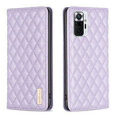 Funda de Cuero Cartera con Soporte Carcasa B11F para Xiaomi Redmi Note 10 Pro Max Morado