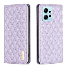 Funda de Cuero Cartera con Soporte Carcasa B11F para Xiaomi Redmi Note 12 4G Morado