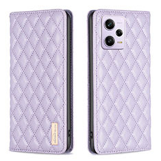 Funda de Cuero Cartera con Soporte Carcasa B11F para Xiaomi Redmi Note 12 Explorer Morado