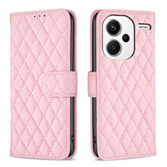 Funda de Cuero Cartera con Soporte Carcasa B11F para Xiaomi Redmi Note 13 Pro+ Plus 5G Oro Rosa