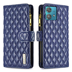 Funda de Cuero Cartera con Soporte Carcasa B12F para Motorola Moto Edge 40 Neo 5G Azul