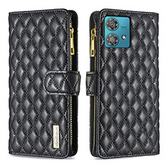 Funda de Cuero Cartera con Soporte Carcasa B12F para Motorola Moto Edge 40 Neo 5G Negro