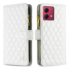 Funda de Cuero Cartera con Soporte Carcasa B12F para Motorola Moto G84 5G Blanco